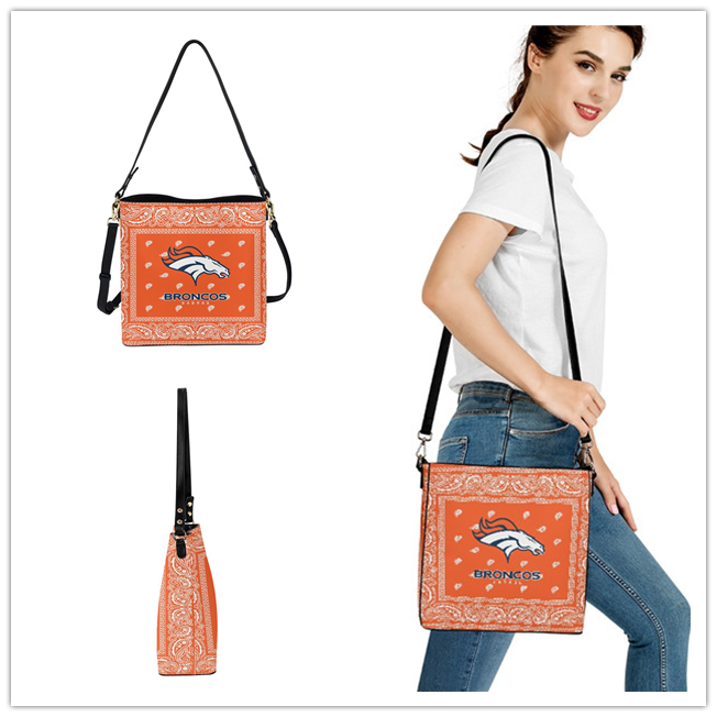 Denver Broncos PU Leather Bucket Handbag 001